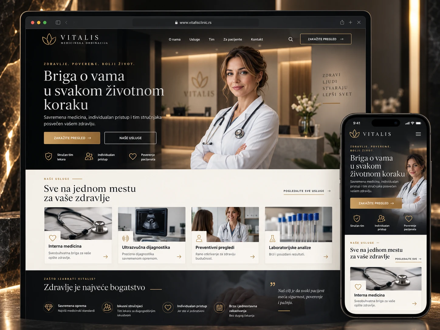 Realističan primer web prezentacije — Medical practice websites
