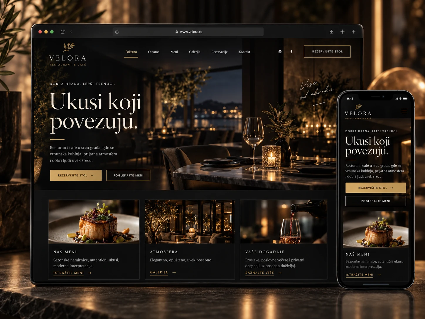 Realističan primer web prezentacije — Web stranice za restorane