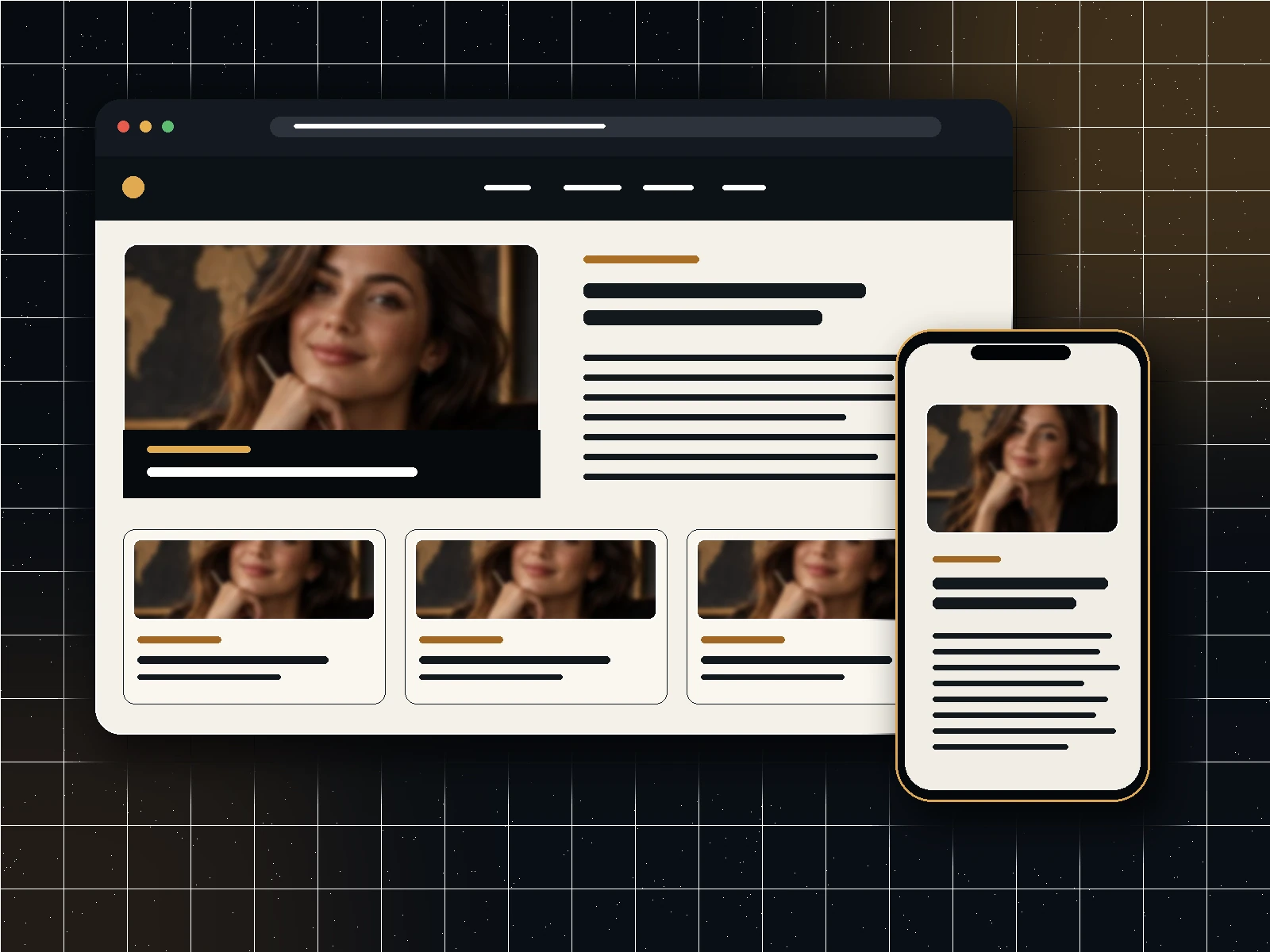 Realistic website presentation example — How Instagram advertising works