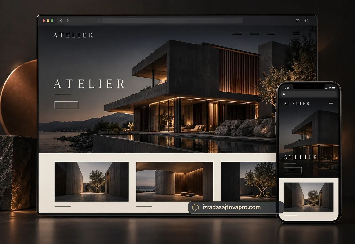 Architecture & interiors agency web design | IzradaSajtovaPro Architecture & interiors agency web design
