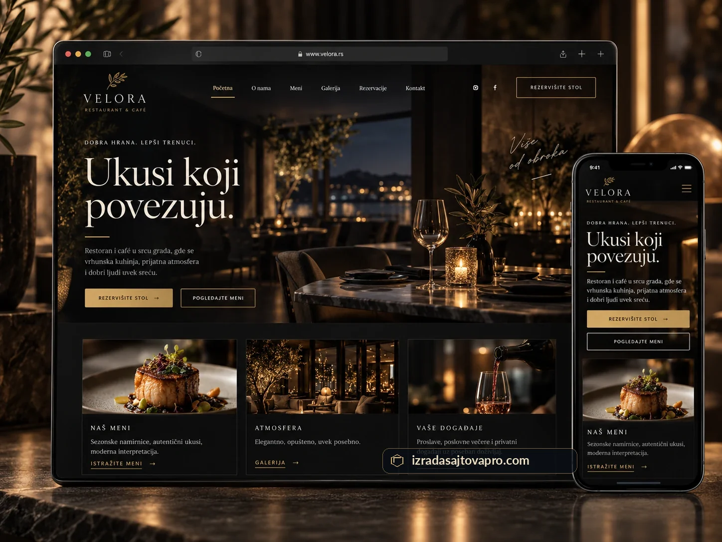 Webdesign Konzept für Restaurants, Gastronomie und Cafés mit Tischreservierung | IzradaSajtovaPro Webdesign Konzept für Restaurants, Gastronomie und Cafés mit Tischreservierung