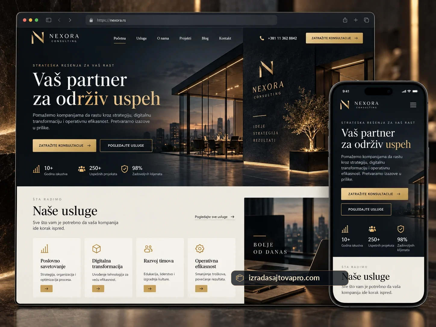 Webdesign Konzept für Business Services, Unternehmensberater und B2B Dienstleister | IzradaSajtovaPro Webdesign Konzept für Business Services, Unternehmensberater und B2B Dienstleister