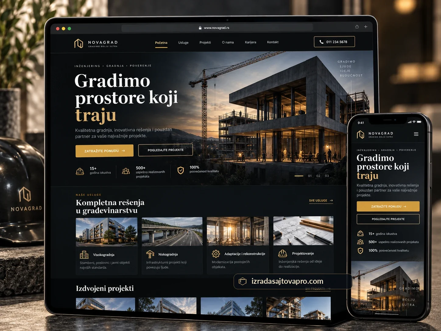 Webdesign Konzept für Bauunternehmen, Ingenieure und Handwerksbetriebe | IzradaSajtovaPro Webdesign Konzept für Bauunternehmen, Ingenieure und Handwerksbetriebe